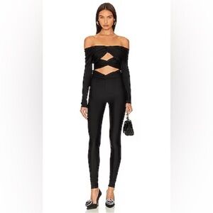 NWT Ronny Kobo Women’s Black Lyza Long Sleeve Catsuit - size Medium